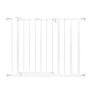 Summer Infant Everywhere Extra Wide Walk-Thru Safety Pet and Baby Gate, 28.75" - 39.75" Wide, 30" Tall, Pressure or Hardware Mounted, Install In-between Rooms, Doorways & Stairways - White Metal