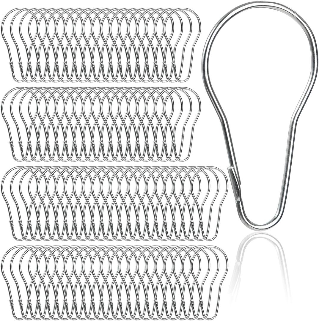 Lyellfe 200 Pieces Shower Curtain Hooks, Rust-Proof Metal Bathroom Curtain Rings for Bathroom Shower Rods Curtains Lyellfe 200 Pieces Shower Curtain Hooks, Rust-Proof Metal Bathroom Curtain Rings for Bathroom Shower Rods Curtains