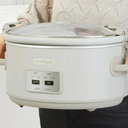 Crock-Pot Designer Series 7qt Slow Cooker with Bonus Little Dipper Mushroom: 4 Settings, Stoneware, Stainless Steel, Keep Warm