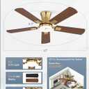 Fanbulous 42 inch ceiling fan with light, Low Profile Ceiling Fan with Light, App&Remote Control, Dimmable LED Light, Flush Mount Ceiling Fan for Indoor Bedroom Living Room, Qiuet DC Motor