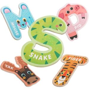 JOCHA ABC Letter Cute Animals Fridge Jumbo Large Alphabet Magnets Preschool Learning Spelling Stick Refrigerator Magnetic Uppercase Colorful Game Toys Set for Kids Toddlers 3 4 5 Years Old