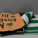 Tinideya 2 Pcs Irish Festival Door Mat Fest Welcome Non Slip Coir Mats Shenanigans Green White Stripe Floor Layering Doormats Seasonal for Front Porch Entryway Decor(Irish Festival) (23.6 x 35.4 Inches)