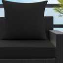 idee-home Outdoor Cushions for Patio Furniture, Outdoor Seat Cushion, Waterproof Hampton Bay Deep Seat Replacement Couch Chair Cushions for Garden Lawn Backyard Deck, 24 x 24 Black