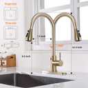 Touchless Faucet with Pull Down Sprayer, Motion Sensor & Soap Dispenser - Single High Arc Pull Out Faucet for Kitchen Sink, RV, Gold