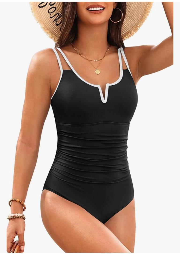 Womens One Piece Swimsuit Tummy Control - Slimming Bathing Suit V Wired Full Coverage 2025 Swimwear XXL