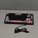 AULA S75 PRO Wireless Mechanical Keyboard with Screen&Knob, 75% Hot Swappable Gaming Keyboard with Pre-lubed Switches, RGB Backlit, PBT Keycaps Creamy Sounding Pc Gaming Keyboards (Black&Gray&Pink)