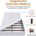 Amazon Basics Smart Box Spring Bed Base, 5-Inch Low Profile Height Mattress Foundation, Sturdy Durable Steel Support, Tool-Free Easy Assembly, Queen, 79" x 59.5" x 5", White
