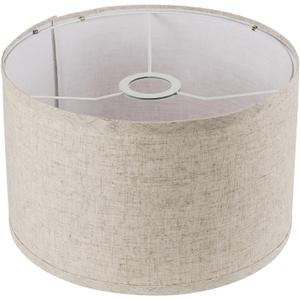 Lampshade for Floor Lamp, Table Lamp, Bedside Lamp, Fabric Drum Lampshade Classic Modern Style, Spider Fitter, Linen - Beige