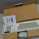 Wireless Keyboard and Mouse Combo, Full-Sized Wireless Keyboard and Adjustable DPI Mouse, 2.4GHz USB Receiver, Silent Keyboard and Mouse for PC, Windows, MAC, Desktop, Laptop (Avocado Green)