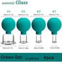 4 Pcs Vacuum Face Skin Lifting Facial Cups Rubber Cupping Set Face Massager Anti-Wrinkle Cupping Anti Cellulite Cup (Green)