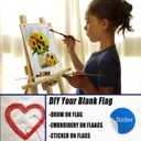 AZCOVER White Flag 2x3 FT, Blank Flags Small, Heavy Duty Polyester DIY Blank Flag with 2 Brass Grommets, Custom Small Banner for Boat, Patio, Garden, Yard Decoration