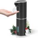 LAOPAO Automatic Foaming Hand Soap Dispenser Touchless Foam Soap Dispenser Rechargeable Bathroom Countertop Soap Pump for Kids Xmas Gift 300ml-BLACK
