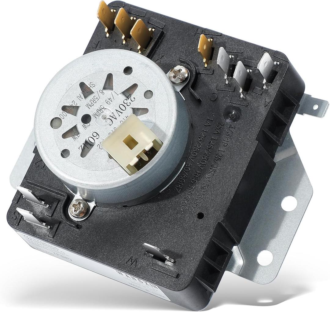 WED4815EW1 WGD4800XQ0 WED4950HW0 WED4800XQ4 WED5100VQ1 WED4800XQ0 W10185982 Dryer Timer Compatible with Maytag Kenmore Amana Whirlpool Dryer Timer Replacement 418-618-20-b5 WPW10185982VP, 230VAC 60Hz