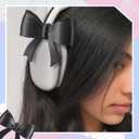 2 Pack Black Bow Headphone Accessories Cute 3D Printed Bows Coquettish Headset Attachment Gaming Accessories Christmas Gamer Gift for Her Women Gamers Streamers