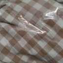 Taupe Gingham Tablecloth, 100% Washed Cotton, Classic Vintage Decorative Table Cover, Buffalo Plaid Checkered Ruffled Table Cloth for Kitchen Dining Room Party (Rectangle, 120 x 60 in)