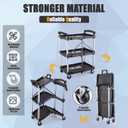 EAST MOUNT Portable Folding Service Cart - Rolling Utility Foldable Cart with Wheels for Warehouse Home Workshops Garages Restaurants Offices