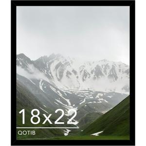 18x22 Picture Frame Black for Wall Mounting, Horizontal and Vertical Formats for Wall Hanging, Wood 18x22 Frame, Black, 1 Pack