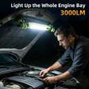 2 Pack Rechargeable LED Work Light, 3000LM Portable Mechanic Light with Magnetic Base, Hanging Hooks & Clamps, 4 Modes Under Hood Work Light with Red SOS for Car Repair, Garage