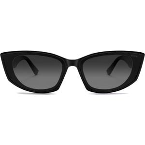 SOJOS Retro Cat Eye Polarized Sunglasses for Women Designer Inspired Sunnies UV400 Protection SJ2607 (Black/Grey)