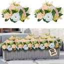 VEVOR Flower Ball Arrangement Bouquet 10 PCS, 9.5-Inch Diameter Artificial Flower Balls Wedding Table Centerpieces, Rose Arrangements for Wedding Centerpiece Home Decoration, Champagne & White Roses