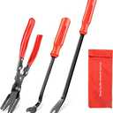 GOOACC 3 Pcs Clip Pliers Set & Fastener Remover - Auto Upholstery Combo Repair Kit with Storage Bag for Car Car Panel Dashboard (Red)