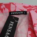 FENSACE Summer Dresses for Women Collared V Neck Puff Short Sleeve Floral Flowy Midi Dress with Pockets, (Large)