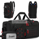Bosstin Gym Bag for Men & Women, 45L Travel Duffle Sports Duffel Bag Gym Weekender Overnight Backpack with Shoe Compartment (Black)