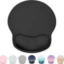 Ergonomic Mouse Pad with Wrist Rest, Large Mousepad(10.6'' x 9''), Wrist Support Mouse Mat with Non-Slip Base, Pain Relief for Laptop & Computer (Black)