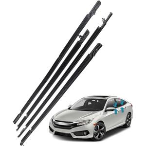 YBDDZH Weatherstrip Window Seal Car Window Moulding Trim, Compatible with 2006-2011 Civic 4 Door Sedan. OE 72410-SNA-A01 72910-SNA-A0 72950-SNA-A01 72450-SNA-A01 Set of 4