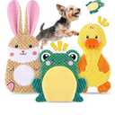 XIUGOAL Dog Toys to Keep Them Busy, 3 Pack No Stuffing Interactive Dog Toys with Crinkle, Squeaky Puppy Chew Toys for Small, Medium Breeds