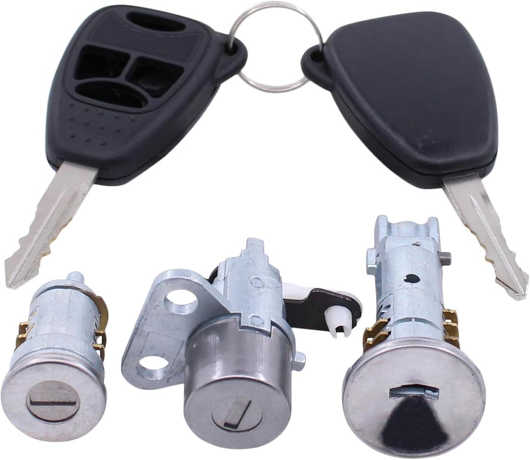 MOTOKU Ignition Switch and Door Lock Cylinder with 2 Keys for Jeep Compass Patriot 2007-2017 for Dodge Caliber 2007-2012 Avenger 2008-2014