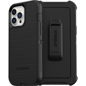 OtterBox iPhone 13 Pro Max & iPhone 12 Pro Max Defender Series Case - Black, Rugged & Durable, with Port Protection, Includes Holster Clip Kickstand