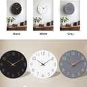 Mosewa Large Wall Clock 16 Inch Gray Modern Silent Non Ticking Battery Operated Decorative for Bedroom Bathroom Living Room Kitchen Home Office Hotel