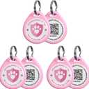 Cat Tags Personalized Small, QR Code Cat Name Tag for Kitten Collar, Cats Tracker Scan Location Alerts, Pink S