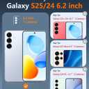 FNTCASE for Samsung Galaxy S25 Case: for Samsung-S24 Bling Sparkle Clear Military Grade Drop Protection Anti Yellowing Glitter Cell Phone Cover - Rugged Shockproof Protective Transparent Cases