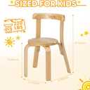 Swegrow Wooden Kids Chair, Toddler Chair for Table, Kids Stackable Chair, Kid Wooden Furniture for Family/Playroom/Classroom - Natural Wood