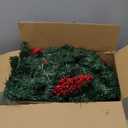 MorTime 9 FT LED Christmas Garland with Pinecones Red Berries Bows Christmas Balls Candies, Multi-Function Christmas Garland with 50 Warm White LED Lights, 180 Branch Tips