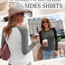 3 Pack Women's Maternity Shirts, Pregnancy Raglan Long Sleeve Tops Sides Ruched Crew Neck Color Block Mama Clothes (Large, Dark Gray/Black, Light Gray/Dark Gray, White/Light Gray)