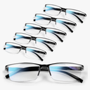 6 pack Executive Style Reading Glasses Men - Durable Readers with 99% Blue Light Blocking - Comfortable Fit with TR90 Frames +2.75