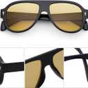 Retro Aviator Sunglasses for Women Men Trendy 70s Vintage Plastic Square Eyewear Tinted Lenses Sunnies