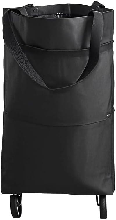 ULAKLU Trolley Bags for Shopping Cart,Height Under 67 Inches,Foldable Cart Shopping Bag with Wheels and Zipper Reusable Grocery Bags Foldable. (Black)