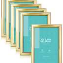 LaVie Home 4x6 Picture Frames (6 Pc, Gold) Simple Designed Photo Frame with High Definition Glass for Wall Mount & Table Top Display, Set of 6 Classic Collection