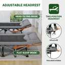 Mopaicot Camping Cot for Adults, Adjustable Headrest Folding Bed, Comfortable Cushion, Portable Sleeping Bed for Camp, Supports 450 lbs with Carry Bag