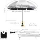 Prospo Beach Chair Umbrella with Universal Adjustable Clamp, UV Protection Sunshade Umbrella for Outdoor, Strollers, Wheelchairs, Patio Chairs, Bleacher, and Golf Carts, Large