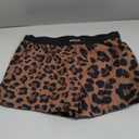 WDIRARA Men's Drawstring Waist Swim Trunks Striped Print Pocket Shorts (Medium, A Multicolored Brown Leopard)