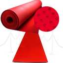 Red Carpet Runner for Party - Thick Durable Felt & Non-Slip Grip Dots  Rug Party Decorations - Wedding Ceremony Aisle Runner, Hollywood Oscars Grammy Event Runway (2'3" x 16'5" (Rectangular))
