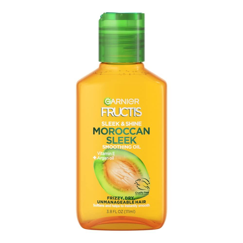 Garnier Fructis Sleek & Shine Moroccan Sleek Smoothing Oil for Frizzy, Dry Hair, Argan Oil, 3.75 Fl Oz, 1 Count 