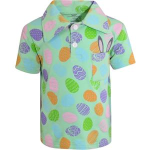 Unique Baby Short Sleeve Collared Boys Polo Shirt, Toddler Kids Polo Shirts (3T, Green)