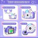 Kids Camera for 3-12 Year Olds | HD Dual Lens Camera with 32GB Memory Card, 2 Shockproof Silicone Cases, Educational Games, MP3 Player, Video Recorder & Fun Filters | Gift for Boys Girls (Purple Unicorn)