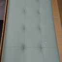 Ottoman Storage Bench for Living Room with Tray, Bedroom Foot Stool, Coffee Table Lid, Footstool with Legs, End of Bed - Faux Leather, 30" Inch (L-Blue)